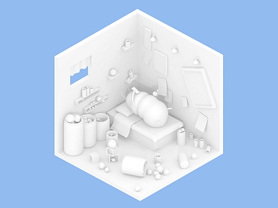 Room Render | ant 3d ant artwork c4d design graphic render rendering room white