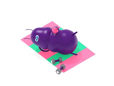 Chubby Ant 3d ant c4d candy character design chubby purple 개미 뚠뚠