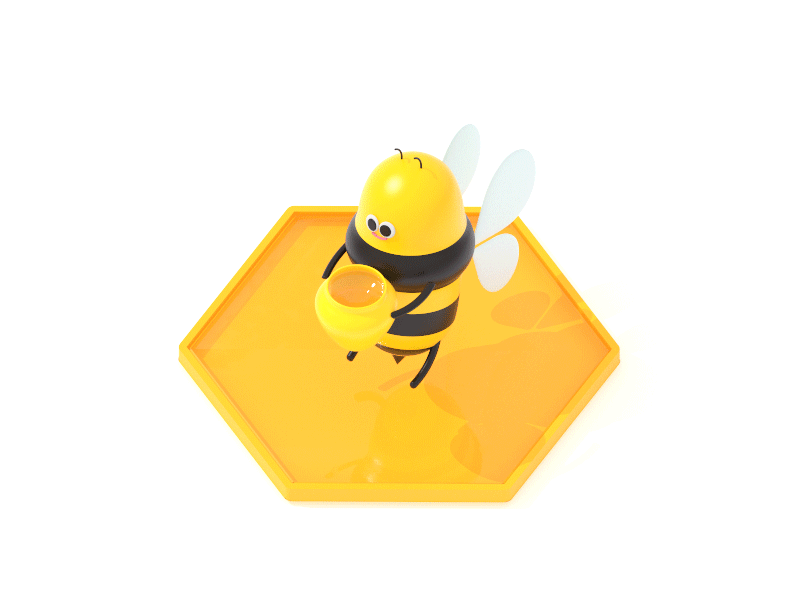 Honey Bee 3d bee c4d character cute design gif honey bee yellow 꿀벌 캐릭터