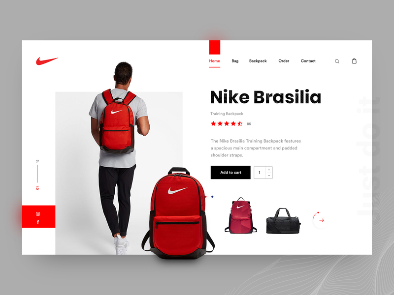 Nike: Bag & Backpack Header Exploration backpack bag creative design design design inspiration header header design header exploration inspiration minimal nike nike bag ui ui design ui ux user experience user interface ux web web design