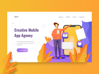 Spark : Agency header concept agency creative design creative agency design design inspiration header design header exploration header illustration illustration minimal mobile app ui ui design ui ux user experience user interface ux web web design web ui