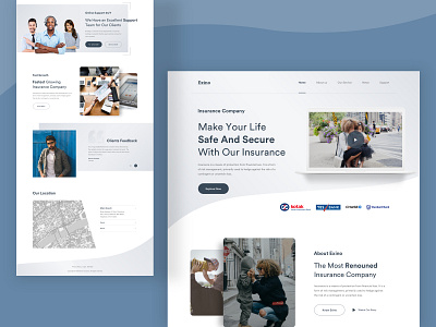 Exino Insurance : Landing Page Concept creative design design design inspiration insurance insurance company landing page minimal ui ui design ui ux user experience user interface ux web web design web ui website