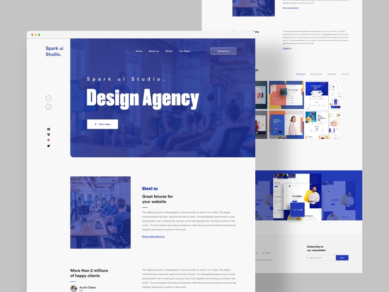 Agency Landing page agency agency landing page agency website creative design design exploration designinspiration landingpage minimal ui ui design user experience user interface ux web ui website