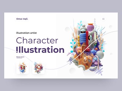 Header Exploration c4d character design characterillustration creative design header header design illustration minimal user interface web
