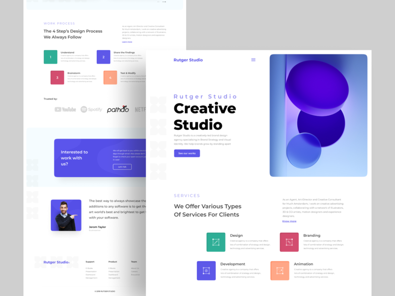 Creative Studio : Home Page Exploration c4d creative design creative agency design inspiration homepage illustration minimal studio ui user experience user interface ux web website