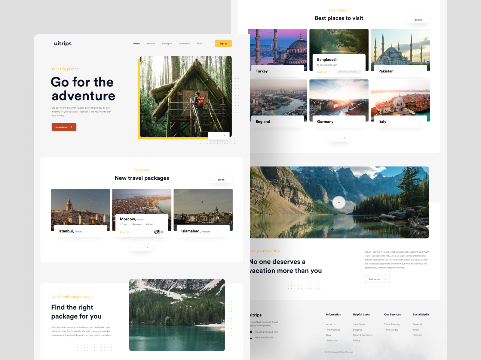 Travel Agency : Home Page Exploration design inspiration creative design minimal user experience visual design userinterface webdesign travel app travel