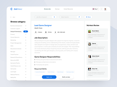 JobMaker : Part 2 appdesign design inspiration jobs jobsite minimal portals ui uiux user experience userinterface webapp website