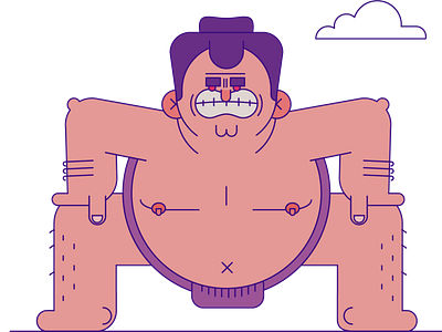 Sumo animation design flat icon illustration vector web website