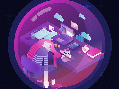 Isometric Dream design flat illustration vector