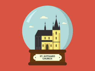 St. Gothard Church building church illustration magic globe