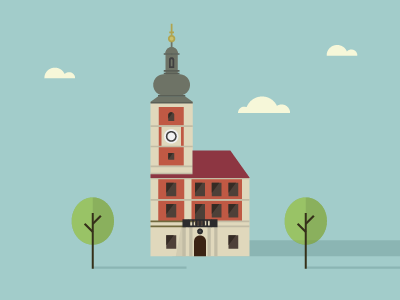 Town Hall building illustration