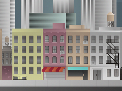 New York Street buildings illustration new york street