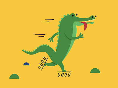 Crocodile Skater crocodile illustration in-line skater