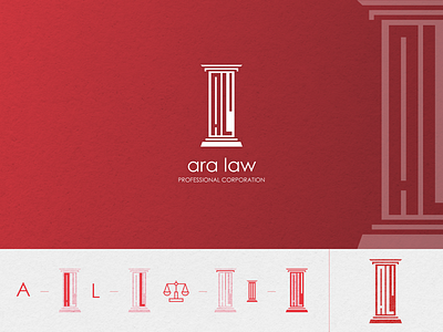 ARA Law - Professional Corporation brand brand identity branding concept design law firm law firm logo law logo logo