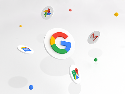 Google Consumer Apps 3d apps data design floating geometric google illustrator logos tech
