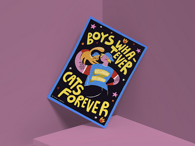 Charity postcard «Boys whatever cats forever»