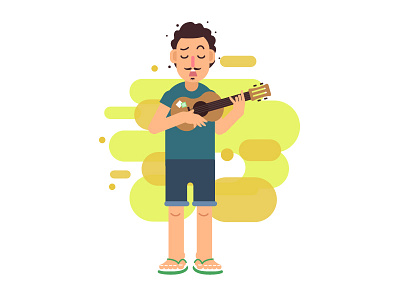 Sing it ! illustration musician pengamen sing street ukulele