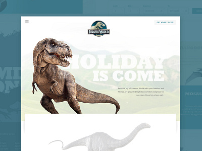 Jurassic Park - Landing Page Concept design dinosaurus jurassic landing monster page park ui ux web