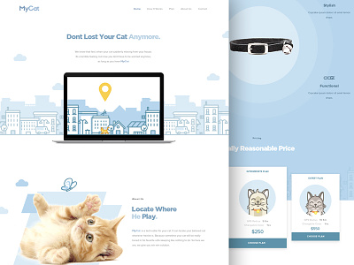 MyCat - Free Landing Page cat cattery collar design landingpage line pricing product website