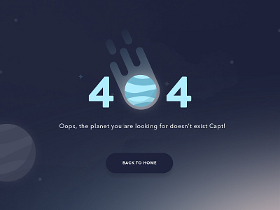 404 - Oops 404 design error landing page planet ui website