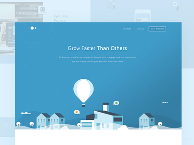 Marketing Agency's Landing Page agency baloon design header illustration landing marketing page ui ux website