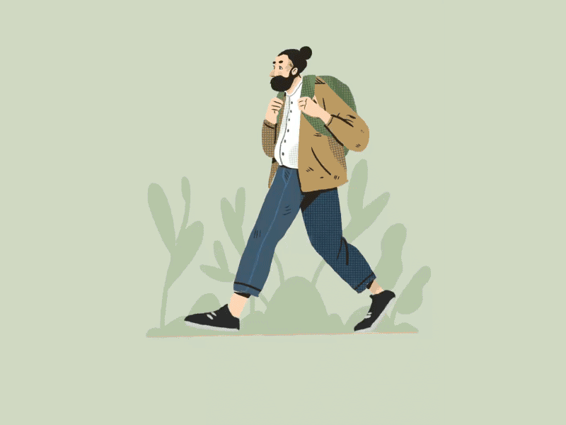 Hiker Time-lapse backpack design hiker hipster illustration man process travel traveller walk