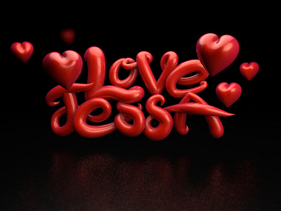Love Tessa 3d bugoi c4d cinema4d handmade handwritten typography