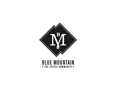 Blue Mountain - The Coffee Company blue branding coffee community logo mountain typography