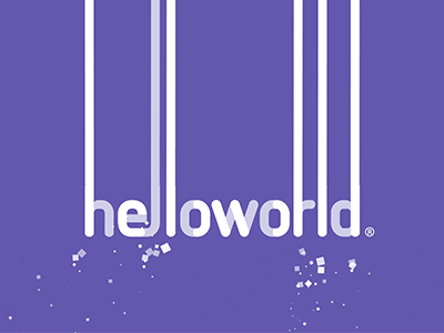 Helloworld Intro animation branding logo motion graphics particles typography