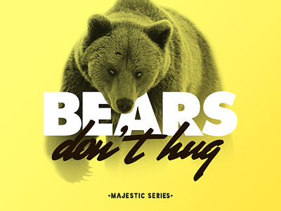 Don't Hug Bears animal bear furry futura majestic typography