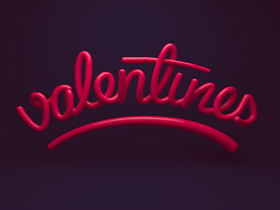 Valentines 3d c4d cinema cinema4d typography valentines