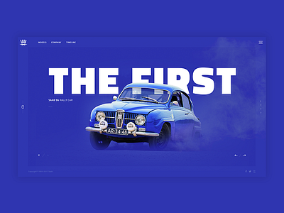 Saab 96 Rally design interface oldtimer rally retro saab vintage web webdesign