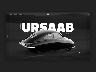 Saab Ursaab black brand car design interface oldtimer retro saab ursaab vintage web webdesign