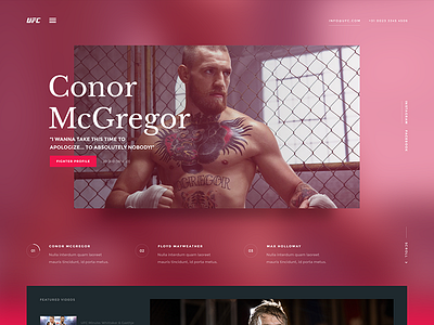 UFC Design conor mcgregor floyd mayweather layout red ufc ui webdesign website