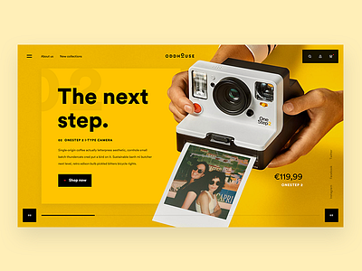 Oddhouse camera design interface polaroid ui ux webdesign webshop