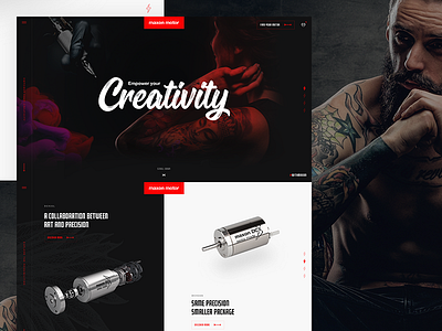 Maxon Tattoo black dark design maxon motor product tattoo ui ux webdesign white