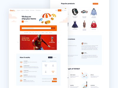 YOYbuy china clean design interface lander ui ux web webshop website