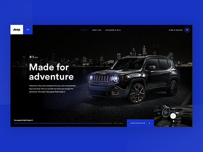 Jeep Renegade Night Eagle II car dark design jeep landing ui ux web website