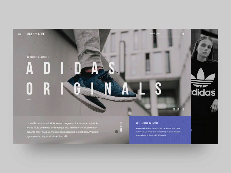 Adidas Originals - Transitions adidas blur fashion interface retail shoes sneaker ui ux webdesign