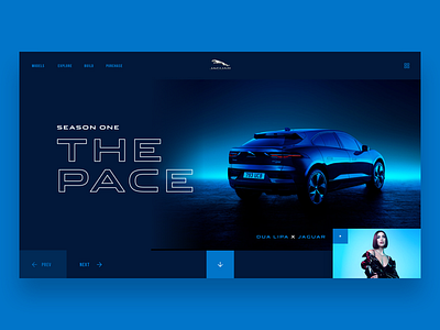 The Pace - Jaguar car dark dua lipa interface jaguar landing shiny ui ux webdesign