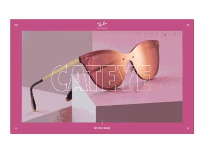 Rayban Blaze Collection 3d animation glasses interaction product raybay transition ui ux webdesign