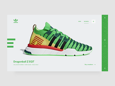 Adidas Dragonball Z adidas design dragonball dragonballz interface sneakers ui webdesign webshop