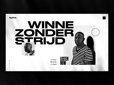 TopNotch - Winne artist black black white design hiphop interface music typography ui ux web webdesign white