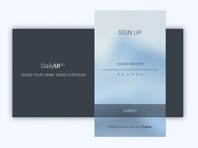 Sign up form app card clean login minimal modern screen sign up submit travel ui