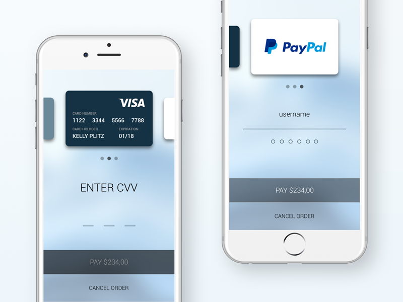 Checkout screen app pay simple clean credit card paypal screen checkout ui