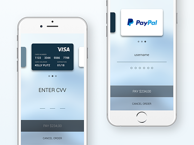 Checkout screen app checkout clean credit card pay paypal screen simple ui