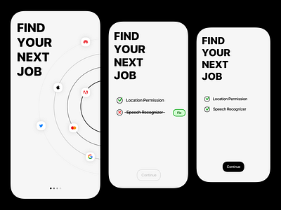 Permissions animation job jobs apps location app ui ux