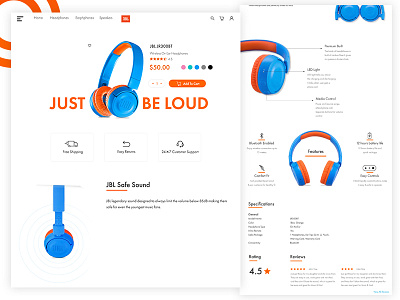 Product Page Concept headphones product product page ui ui design ux web webpage