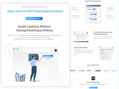 Web extension landing page