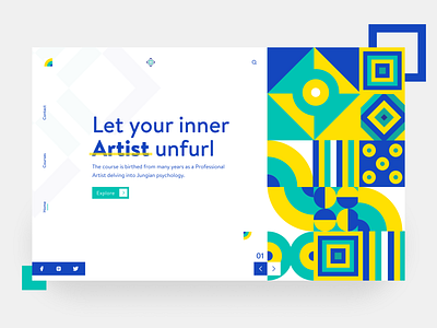 Art Courses concept art branding concept course design dribbble illustration landing page macbook pattern ui uiux ux vector web web design website